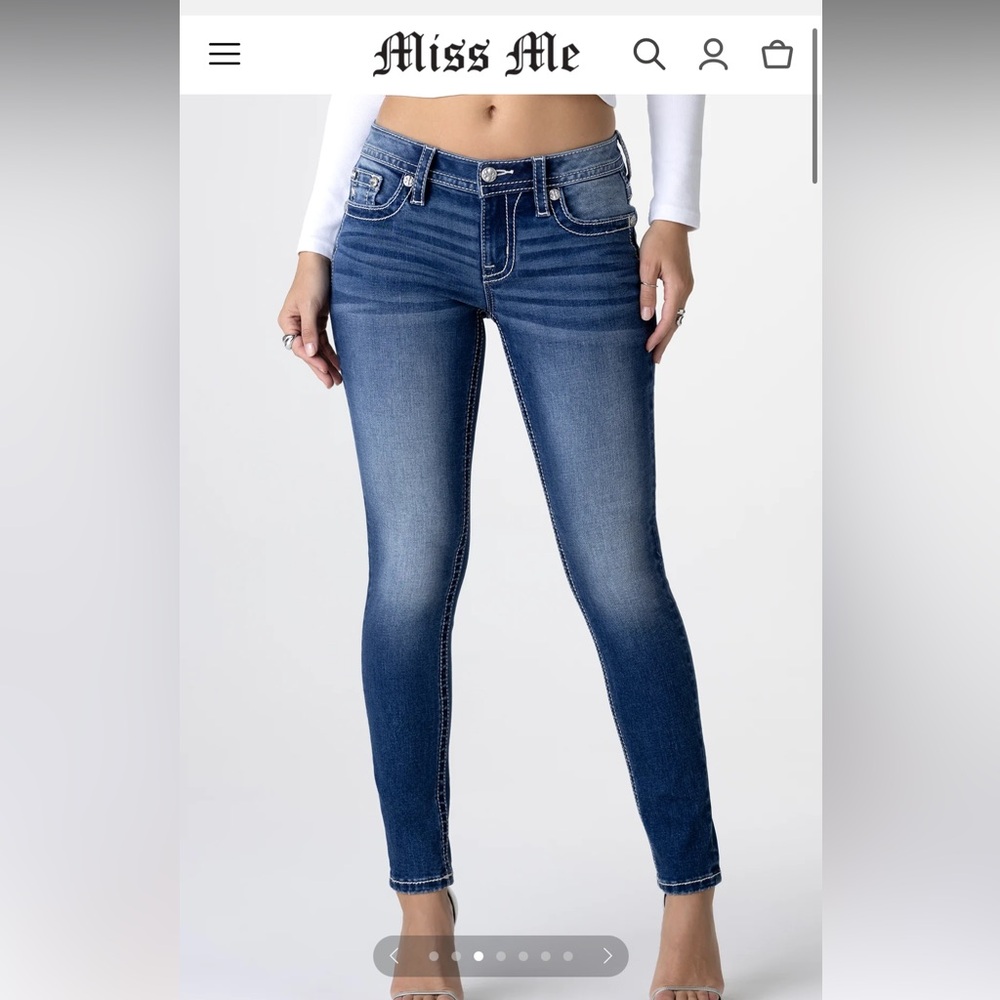 Miss Me Women's Blue Jeans ANGEL MONET SKINY JEANS NEW - washed but never worn - Picture 6 of 11